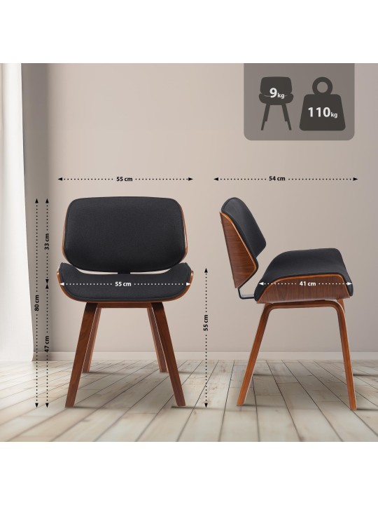 Scaun vizitator Tesatura Beverley, nuc/negru