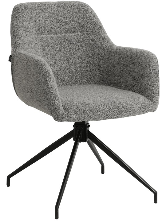 Scaun de sufragerie Merlinda stofa Teddy, gri