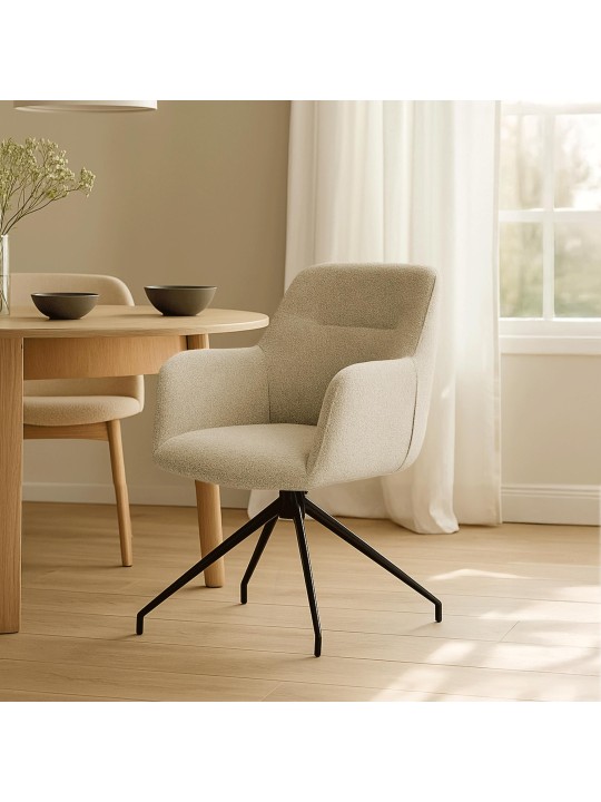 Scaun de sufragerie Merlinda stofa Teddy, taupe