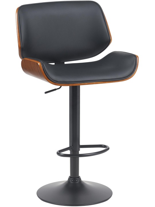 Scaun de bar Beverley B imitatie piele, nuc/negru