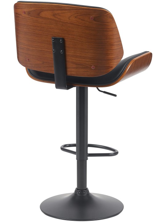 Scaun de bar Beverley B imitatie piele, nuc/negru