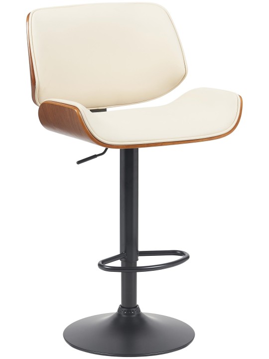 Scaun de bar Beverley B imitatie piele, nuc/crem