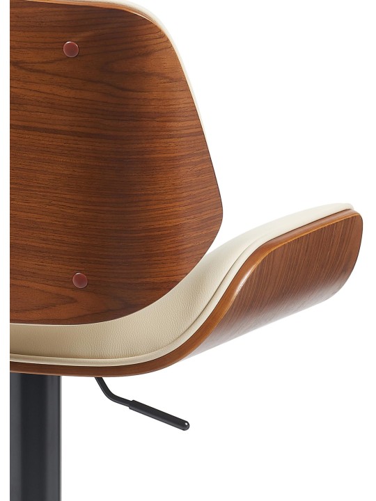 Scaun de bar Beverley B imitatie piele, nuc/crem