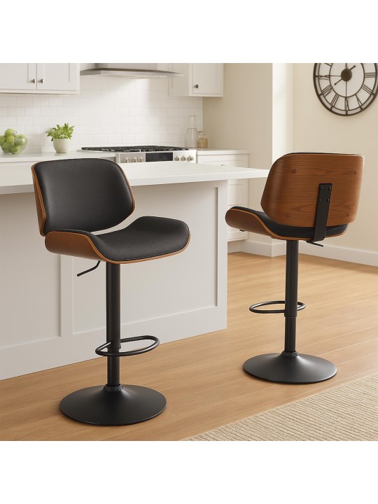 Scaun de bar Tesatura Beverley B, nuc/negru