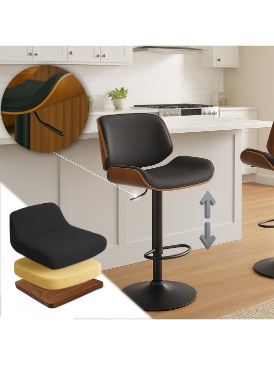 Scaun de bar Tesatura Beverley B, nuc/negru