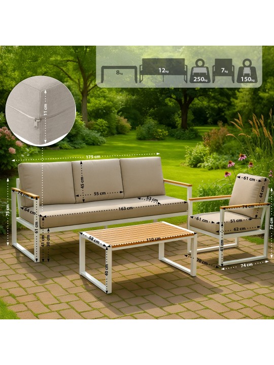 Grup de scaune Rodiesa, alb