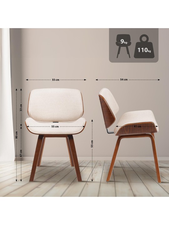 Scaun vizitator Tesatura Beverley, nuc/crem