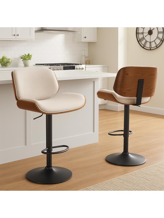 Scaun de bar Tesatura Beverley B, nuc/crem