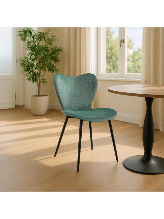 Scaun de sufragerie Maika stofa, verde