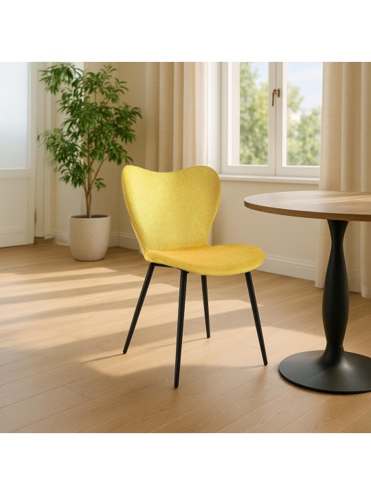 Scaun de sufragerie Maika stofa, galben Scaun de sufragerie Maika stofa, galben