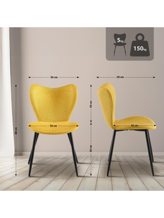 Scaun de sufragerie Maika stofa, galben Scaun de sufragerie Maika stofa, galben