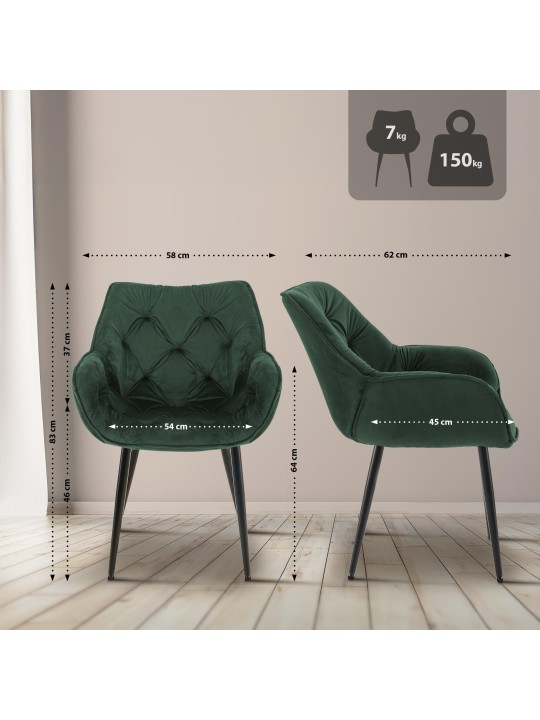 Scaun Tanna Velvet, verde