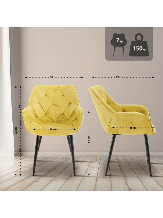 Scaun Tanna Velvet, galben Scaun Tanna Velvet, galben