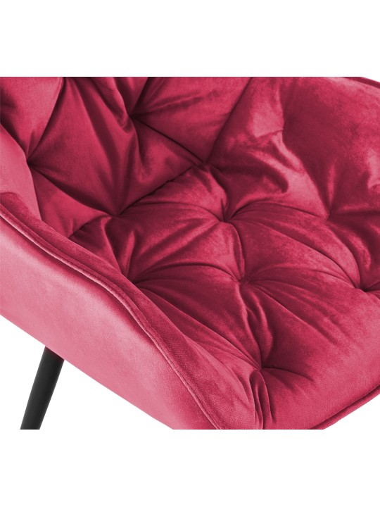 Set 2 scaune Tanna catifea, roșu