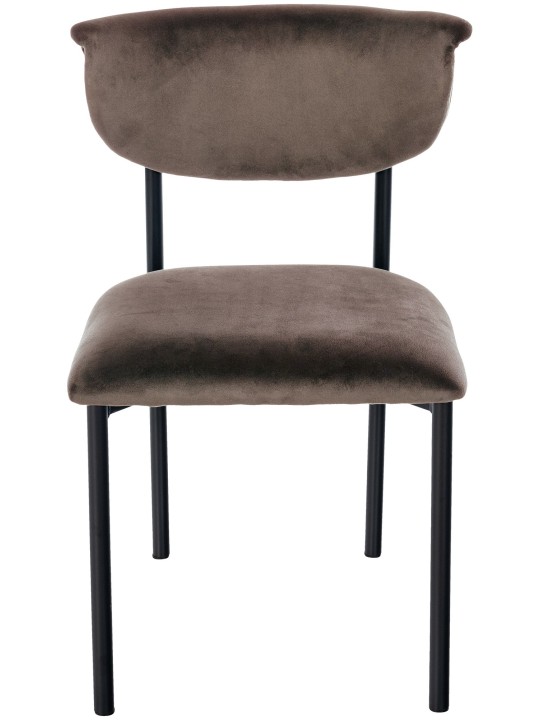 Set 2 scaune vizitator Gambell catifea, maro