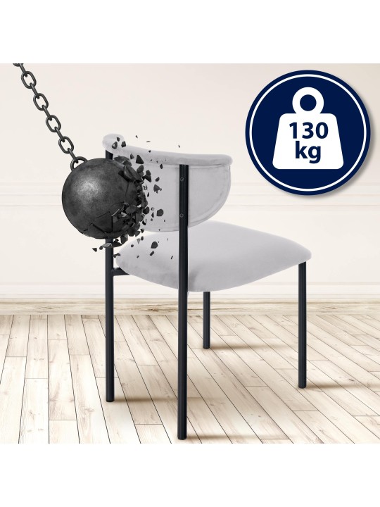 Set 2 scaune vizitator Gambell catifea, gri