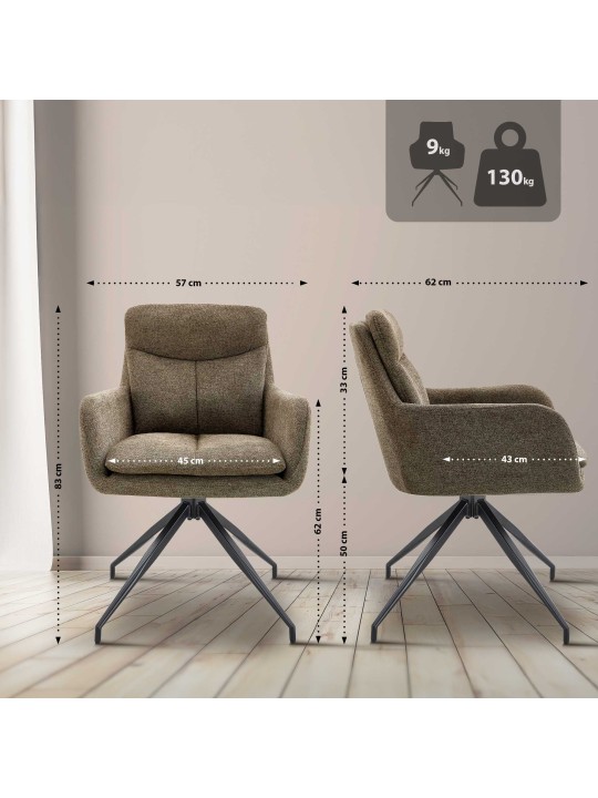 Scaun din țesătură Somers, maro