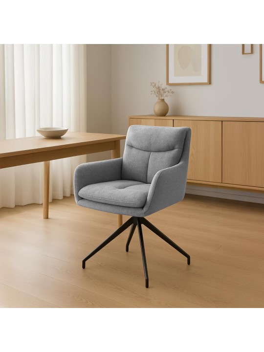 Scaun din țesătură Somers, gri deschis Scaun din țesătură Somers, gri deschis