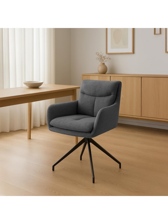 Scaun din țesătură Somers, gri închis Scaun din țesătură Somers, gri închis