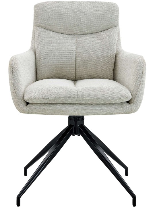 Set 2 scaune de sufragerie din stofa Somers, crem