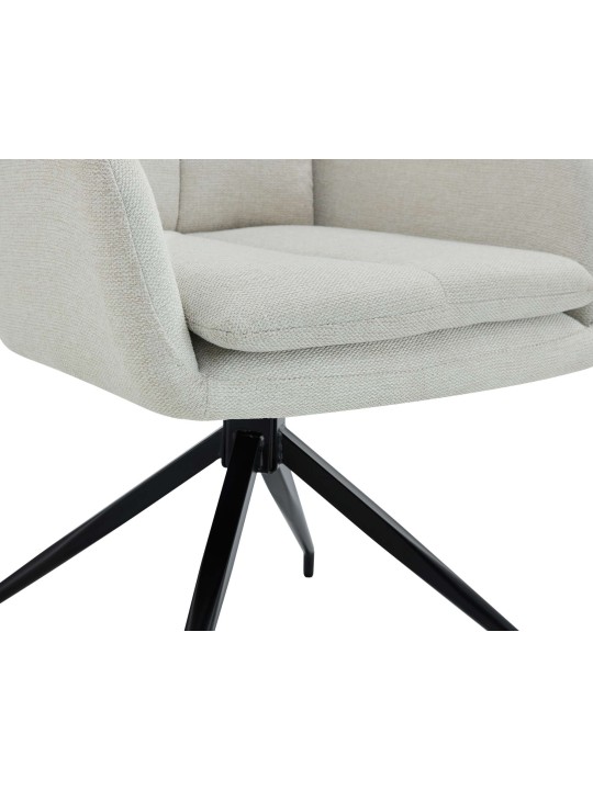 Set 2 scaune de sufragerie din stofa Somers, crem