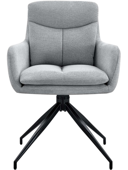 Set 2 scaune de sufragerie din stofa Somers, gri deschis Set 2 scaune de sufragerie din stofa Somers, gri deschis