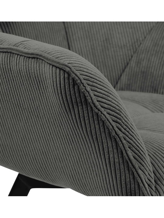 Scaun de sufragerie Jordi Cord, gri închis
