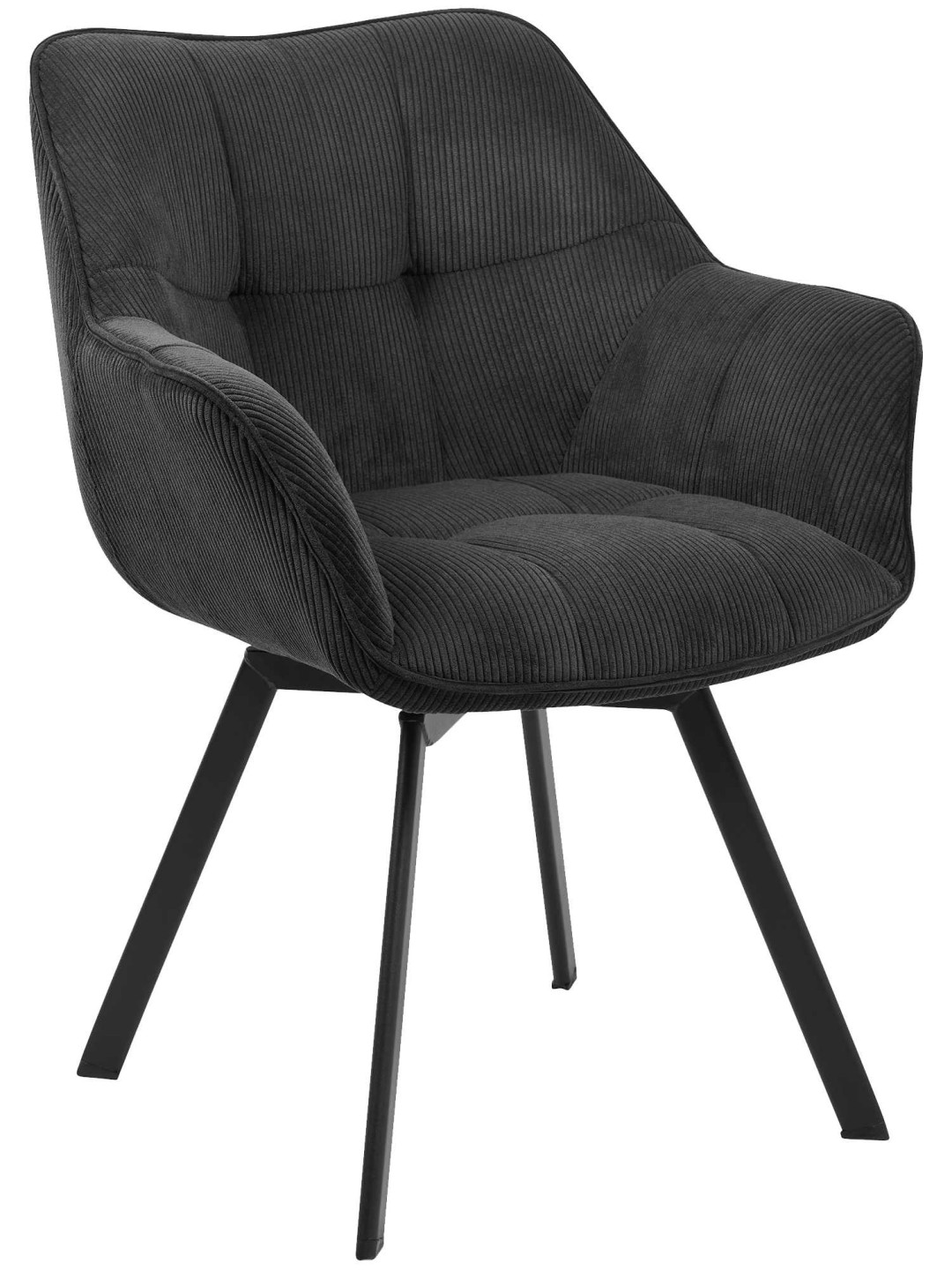 Scaun de sufragerie Jordi Cord, negru