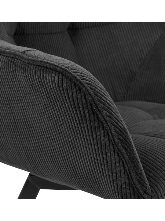 Scaun de sufragerie Jordi Cord, negru