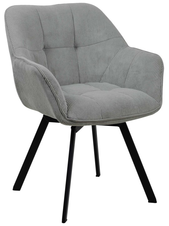 Scaun de sufragerie Jordi Cord, gri