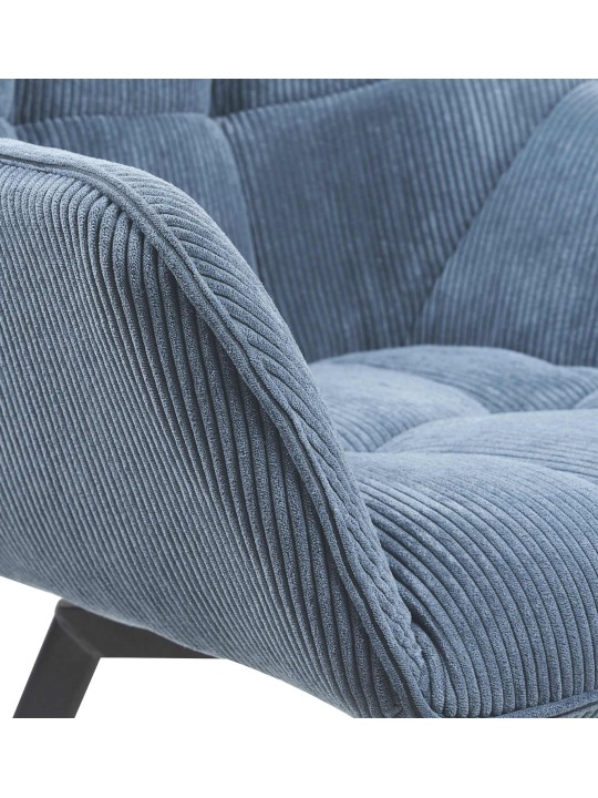 Scaun de sufragerie Jordi Cord, albastru