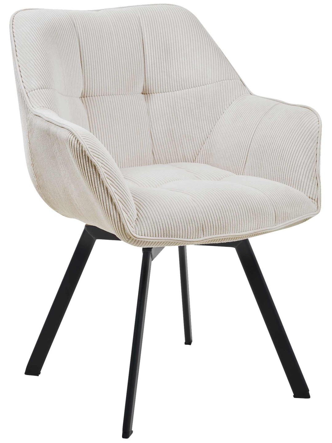 Scaun de sufragerie Jordi Cord, crem