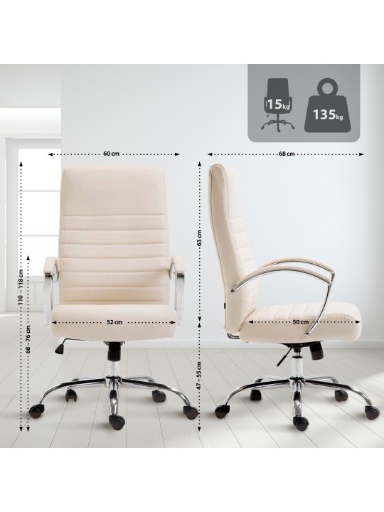 Scaun birou Valais imitatie piele, crem Scaun birou Valais imitatie piele, crem