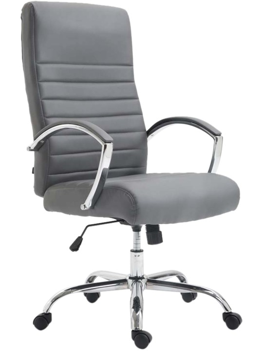 Scaun birou Valais imitatie piele, gri
