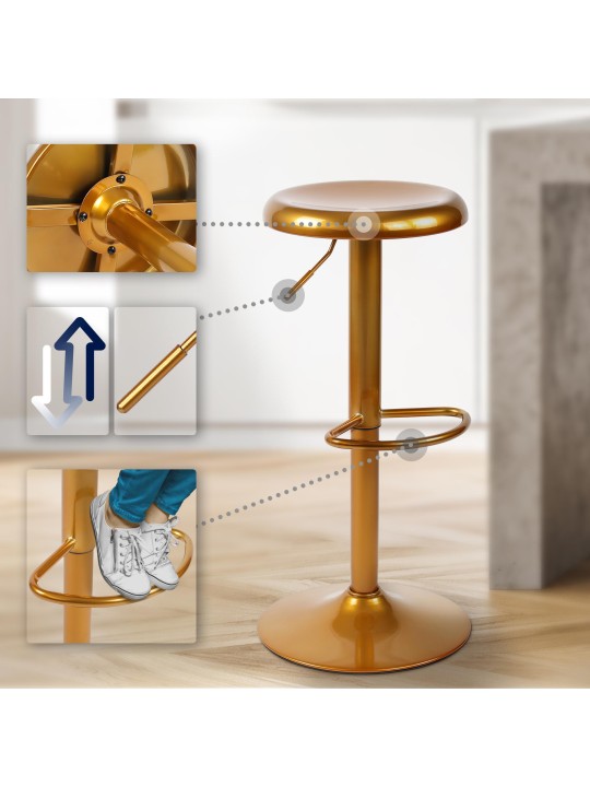 Set 2 scaune de bar Williston, auriu