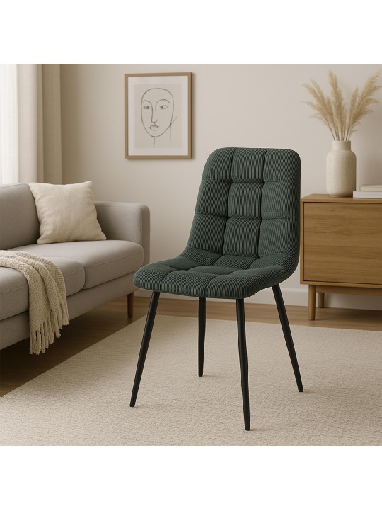 Set 2 scaune de sufragerie Tilde Cord, verde Set 2 scaune de sufragerie Tilde Cord, verde