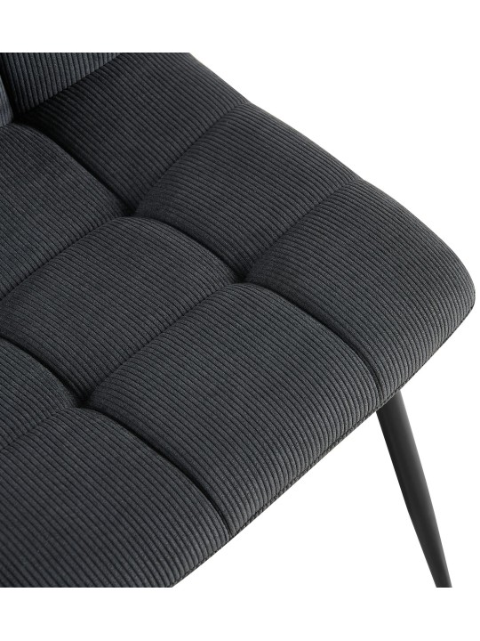 Set 4 scaune de sufragerie Tilde Cord, negru