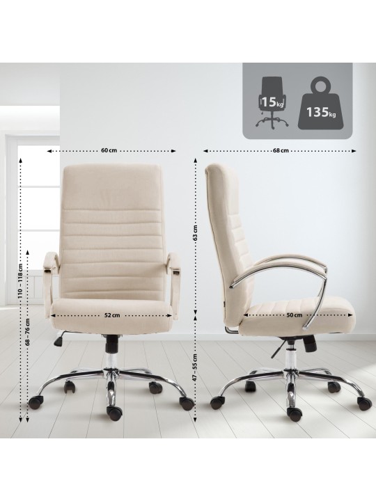 Scaun de birou stofa Valais, crem Scaun de birou stofa Valais, crem