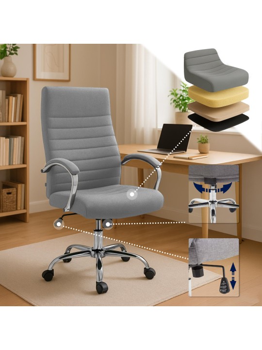 Scaun de birou stofa Valais, gri