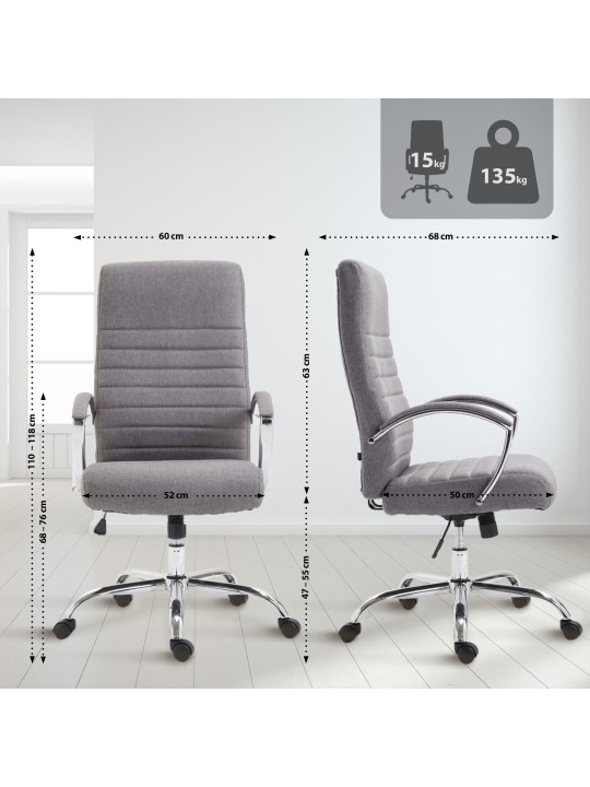 Scaun de birou stofa Valais, gri