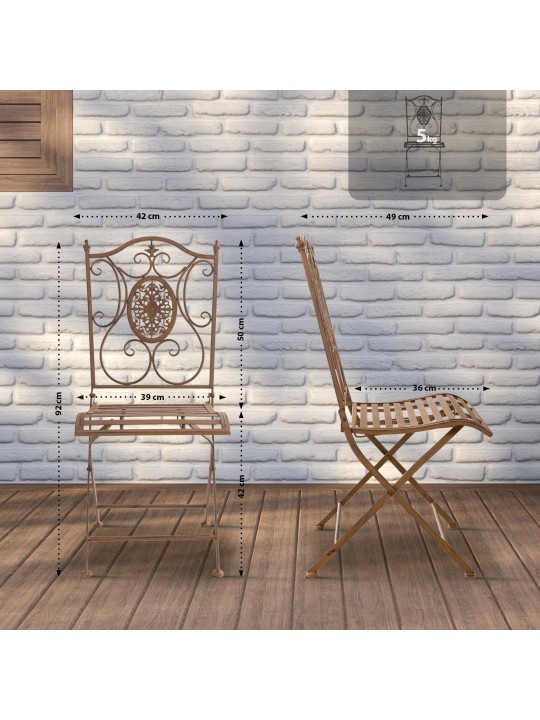 Set 2 scaune Sibell, maro antic