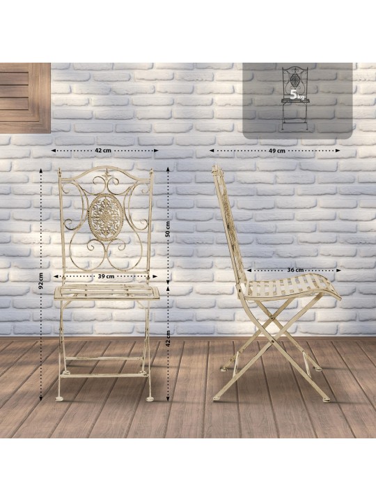 Set 2 scaune Sibell, crem antic