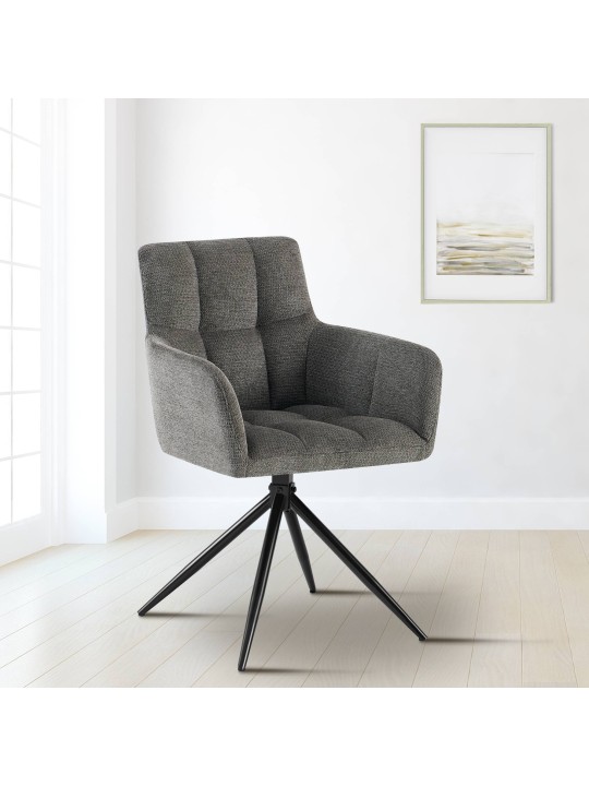 Set 2 scaune de sufragerie stofa Jonah, gri închis