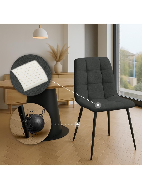 Set 2 scaune de sufragerie Tesatura Tilde, gri închis