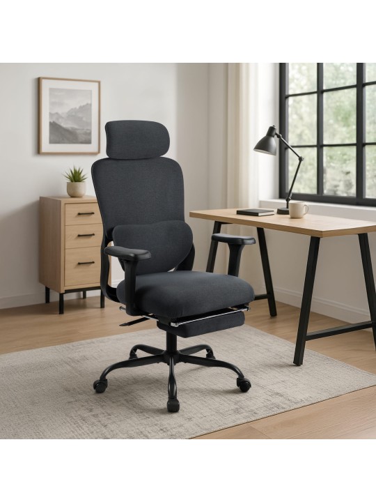 Scaun de birou Leesburg, negru/negru