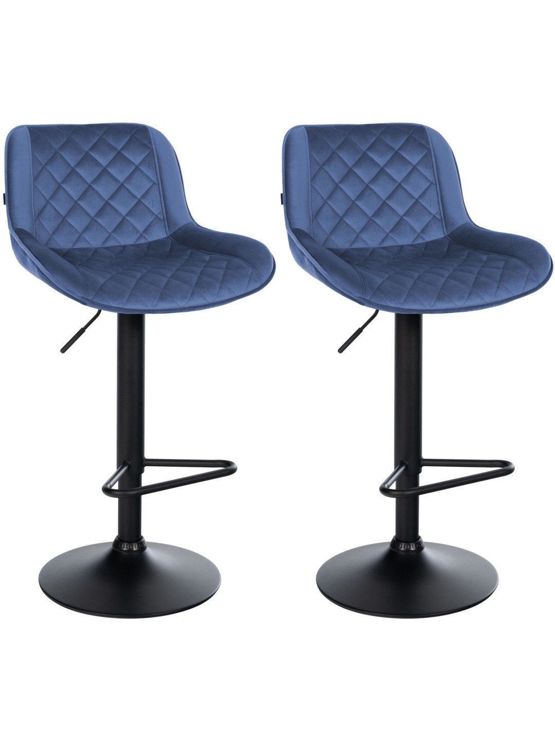 Set 2 scaune de bar Kasson catifea, albastru
