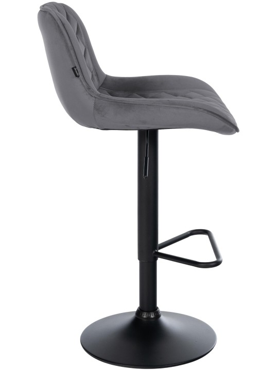 Set 2 scaune de bar Kasson catifea, gri închis