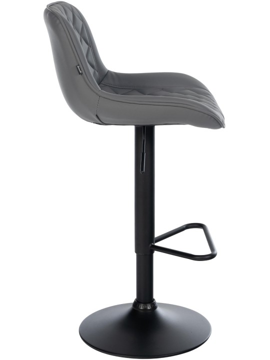 Set 2 taburete de bar Kasson imitatie piele, gri