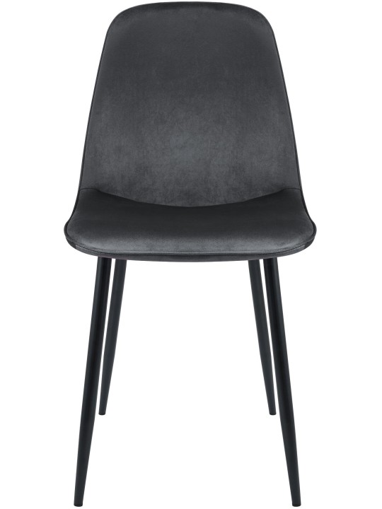 Scaun de sufragerie din catifea Maryam, gri închis