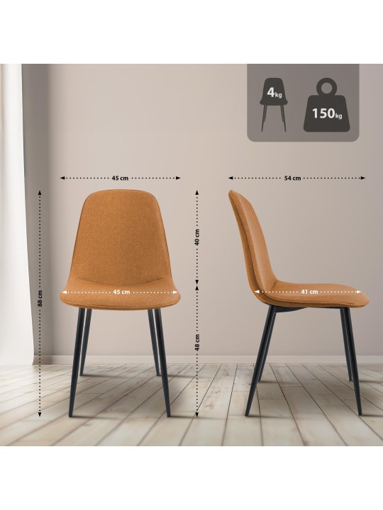 Scaun de sufragerie Maryam fabric, portocaliu